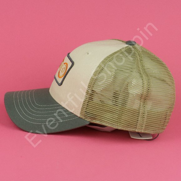 Johnnie-O Hat Mens OS Gold Snapback Mesh Trucker Logo Rolling Wave - Picture 3 of 10